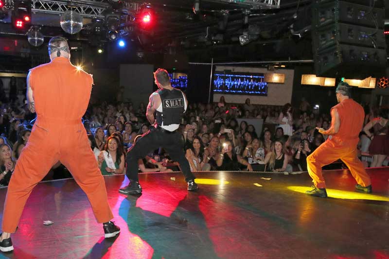 Cop male strip act at The Hollywood Men