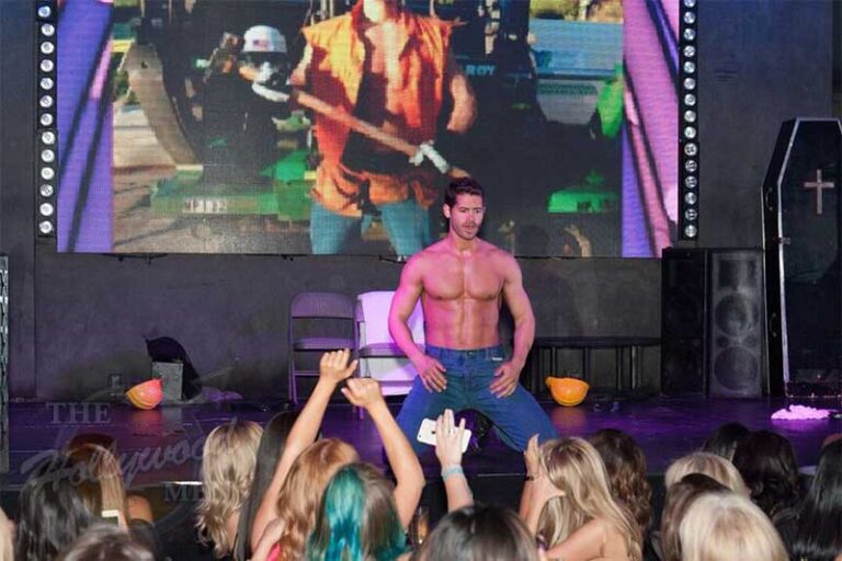 construction workers male strip act performed by the hollywood men in los angeles - flip 2