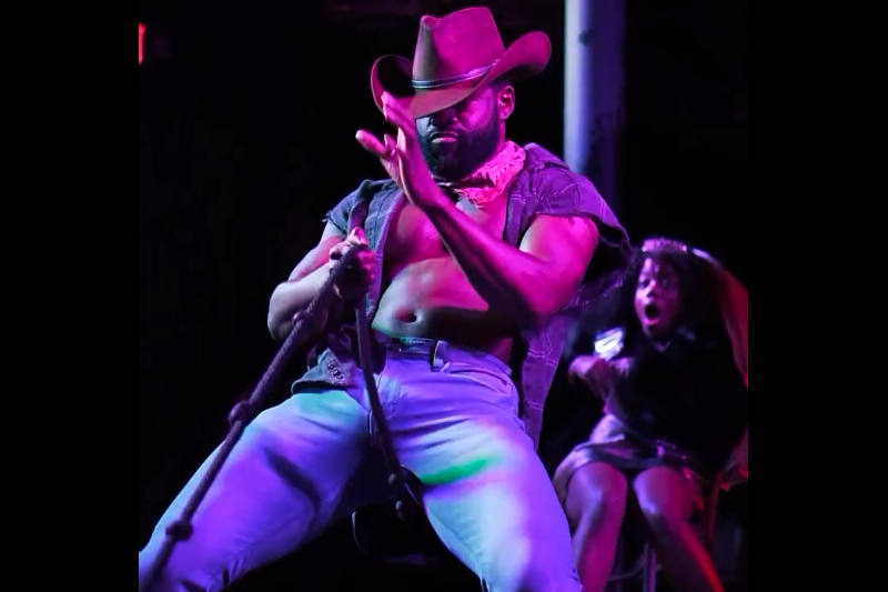 cowboy male strip act performed by the hollywood men in los angeles - flip 2