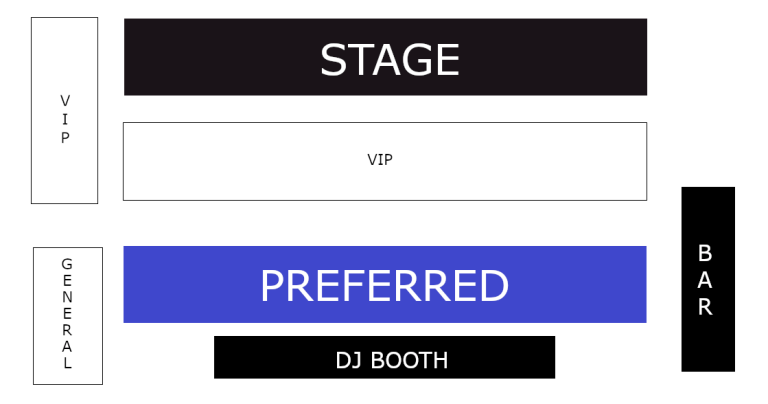 Preferred seating chart at Los Globos