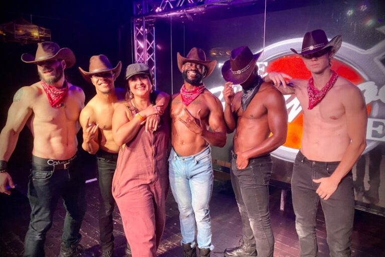 the hollywood men - five cowboys posing with participant post act